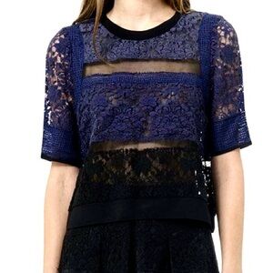 Rebecca Taylor• Lace Patchwork Top